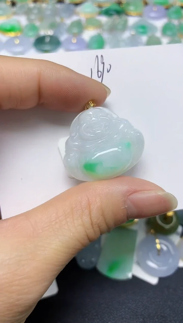 翡翠18K金镶嵌颈饰 天然翡翠A货