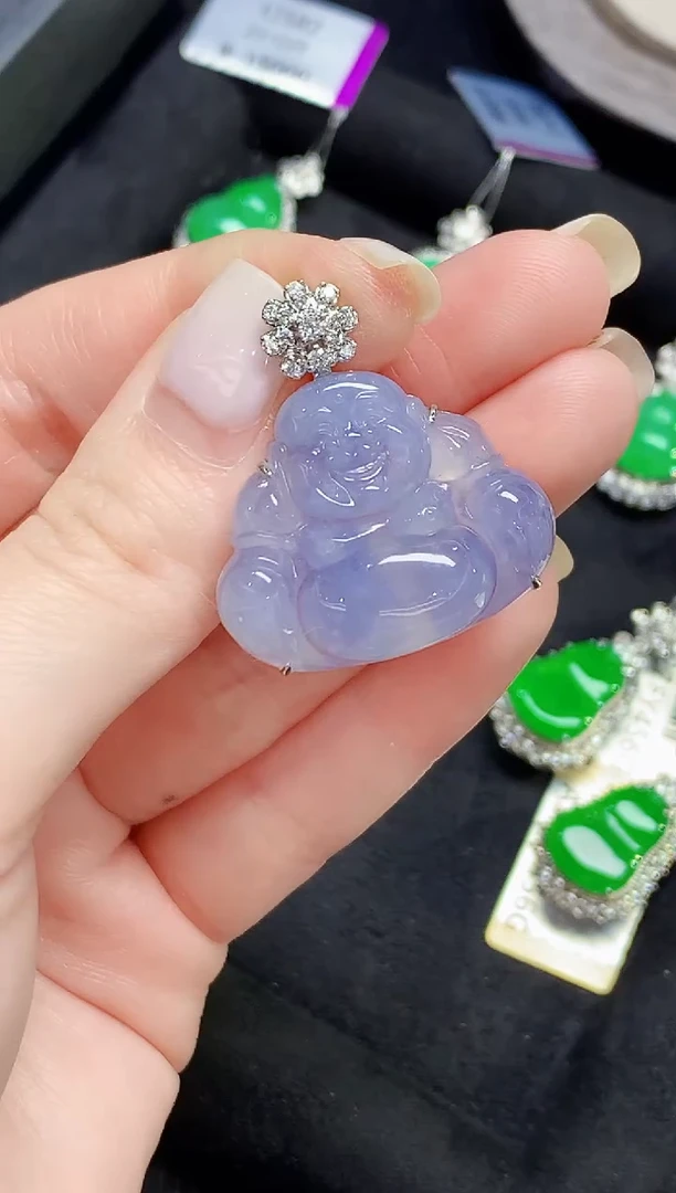 吊坠(不含链)18K金镶嵌翡翠ZJ