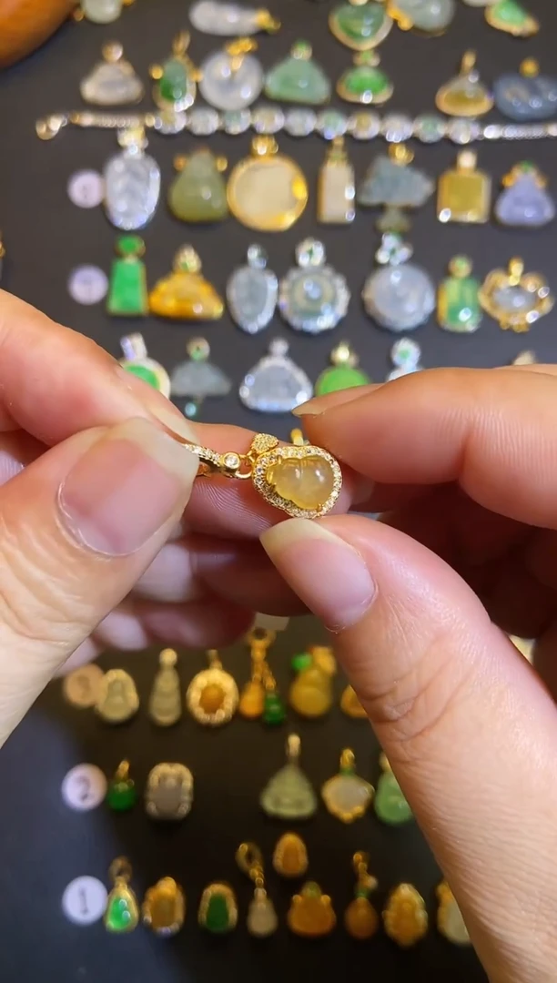 吊坠(不含链)银S925镶嵌翡翠1