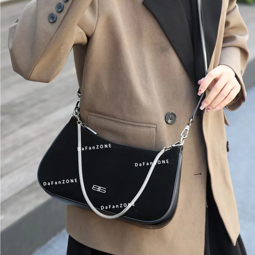 【芝麻集】SKL-7217-1-黑色RAIN.CUN夏季新款腋下斜跨轻奢女包