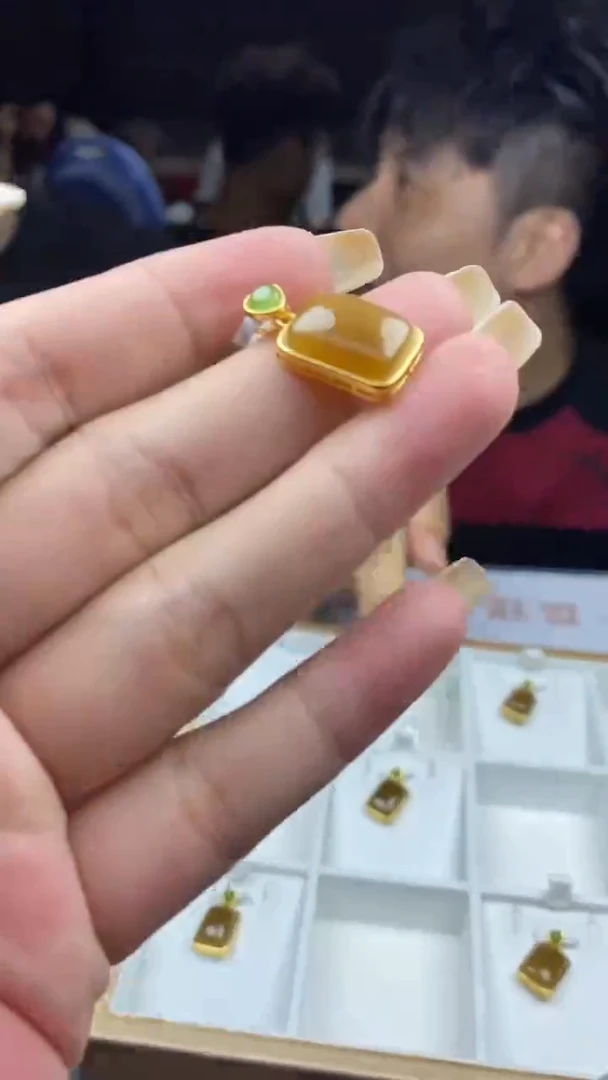 吊坠(不含链)银S925镶嵌和田玉多样性-吊坠-D6898