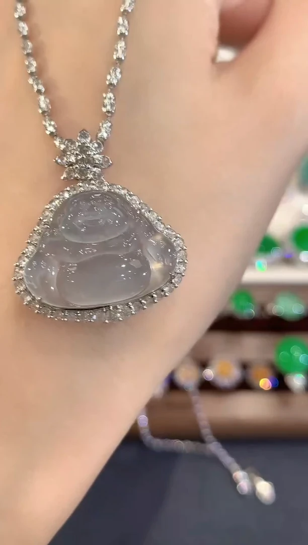 吊坠(不含链)18K金镶嵌翡翠e57