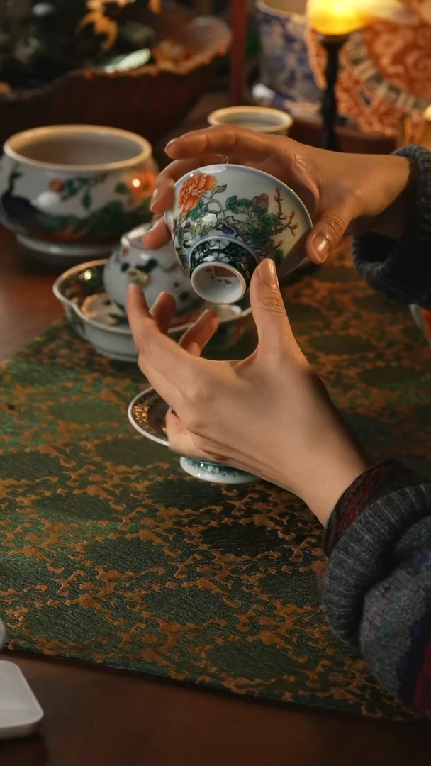 瓷片古阅和风陌上花开杯