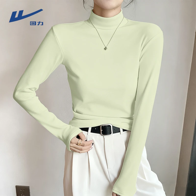回力半高领打底衫女2025新款秋冬薄绒薄款内搭秋冬季高级感上衣潮