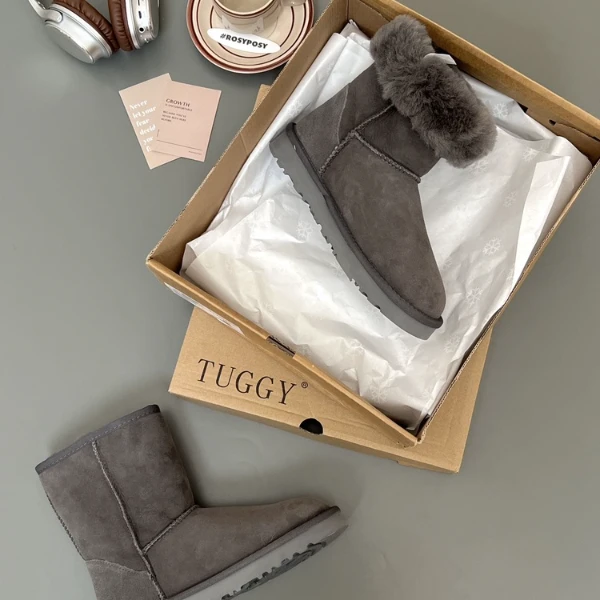 清！仓【经典5825】5825皮毛一体纯净版中筒加厚加绒雪地靴