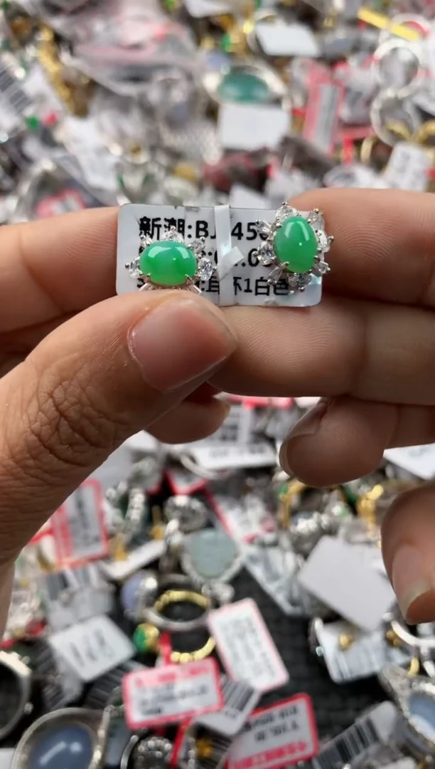 银S925镶嵌戒指翡翠444               9