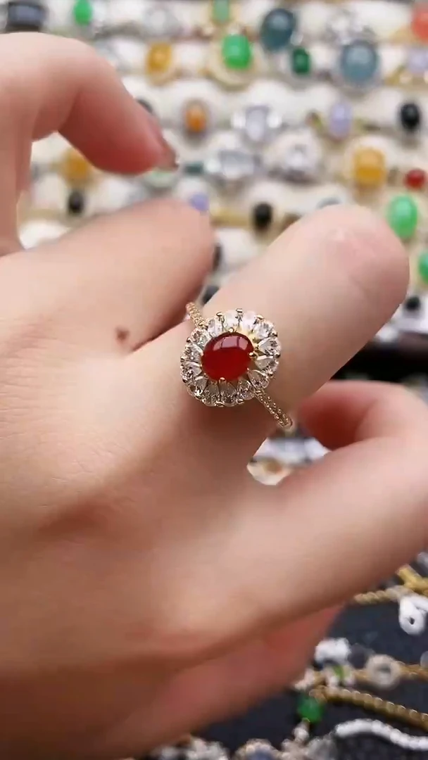 银S925镶嵌戒指翡翠69