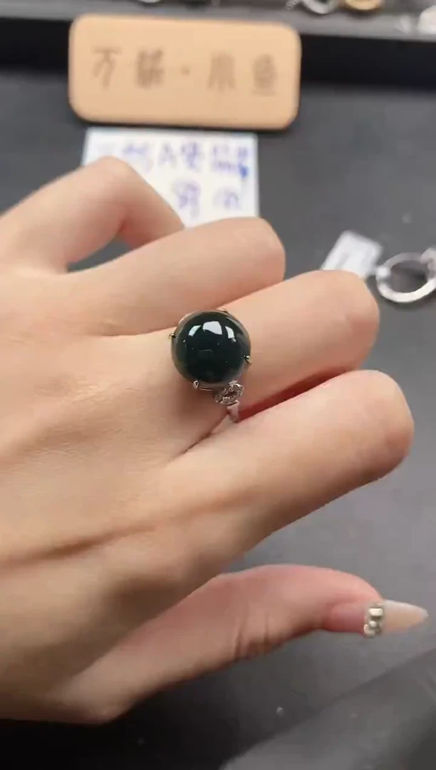 银S925镶嵌戒指翡翠51151