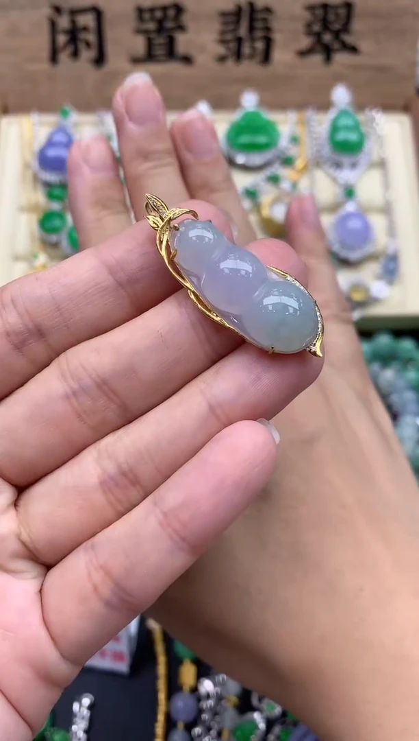 翡翠18K金镶嵌颈饰87-春日珠宝