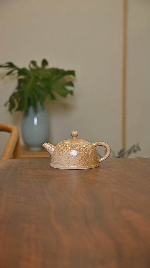 半月壶 落灰烧 微瑕 朱家汝窑款
