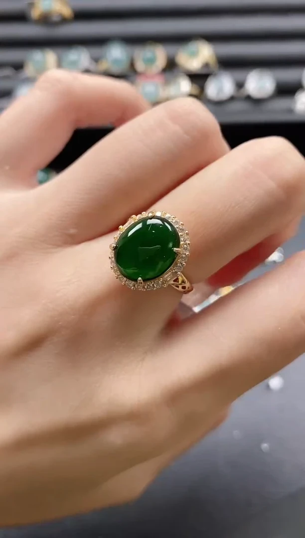 【闪购商品】翡翠戒指银S925镶嵌51151