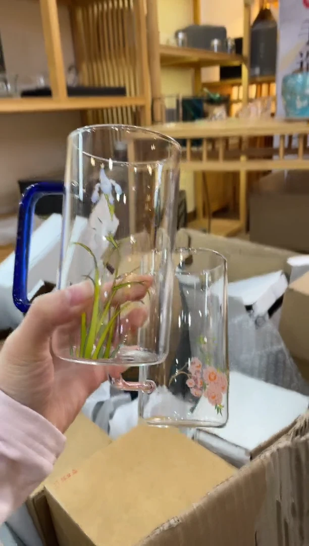 品牌高货绿茶杯 粉蓝对杯拍一发二