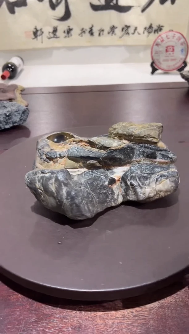 阿*意境典雅砚台烟缸摆件