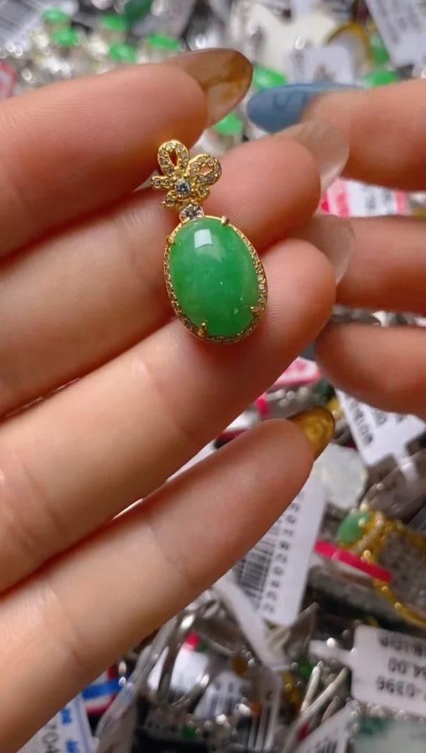 银S925镶嵌戒指翡翠百内无证书