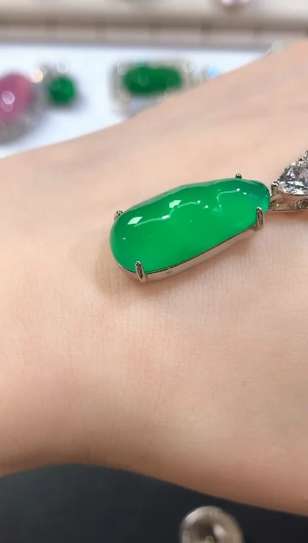 玛瑙/玉髓吊坠银S925镶嵌E527|238