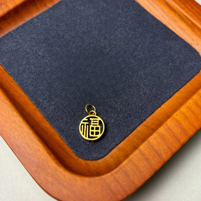 足金999镂空福牌配件编绳款精美饰品WH1128 配件