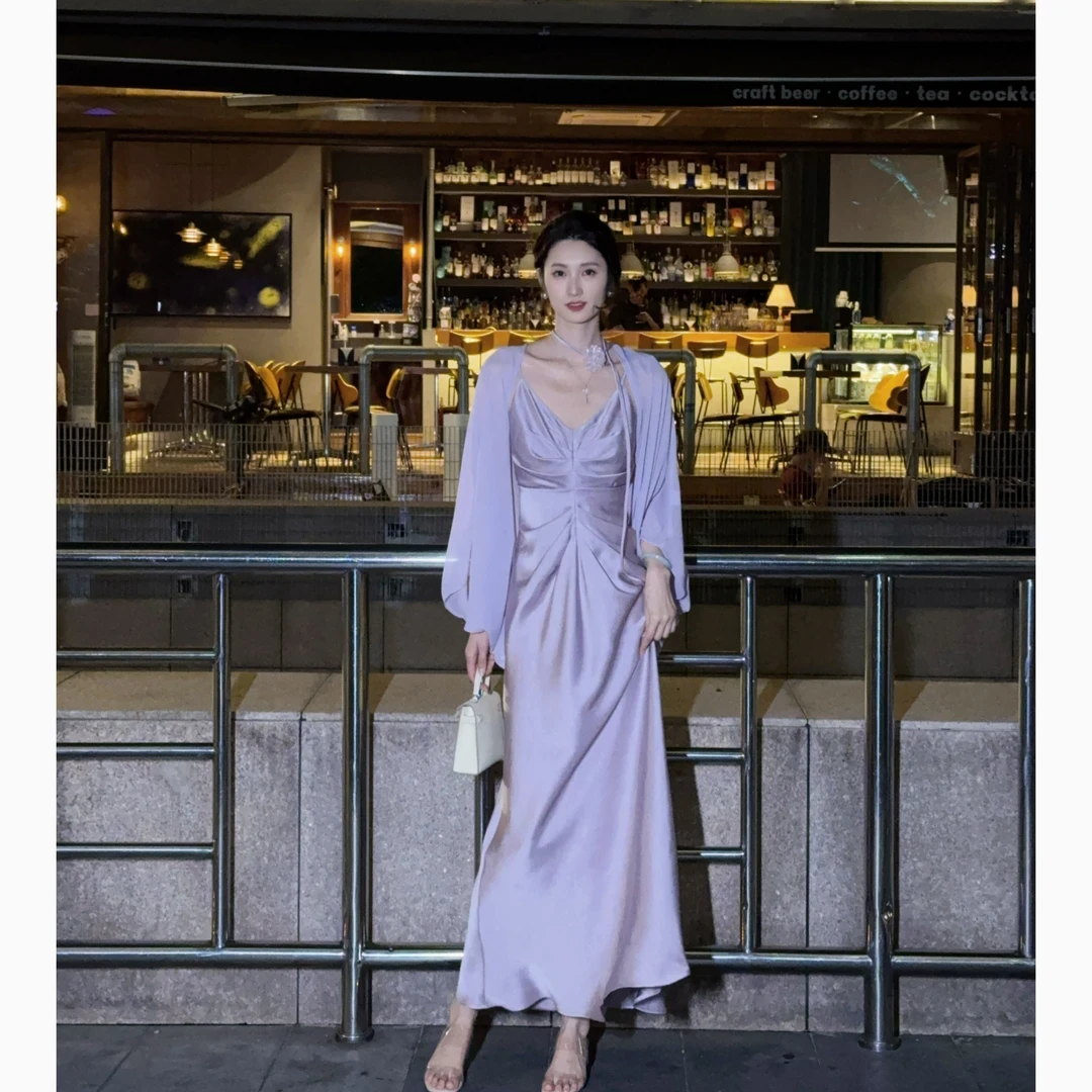 FELTICS&LIIXU新款褶皱气质御姐范吊带连衣裙FL52LQ395