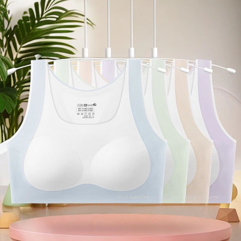 心女款女童内衣初中生学生无痕背心1218岁专用少女发育期透气文胸