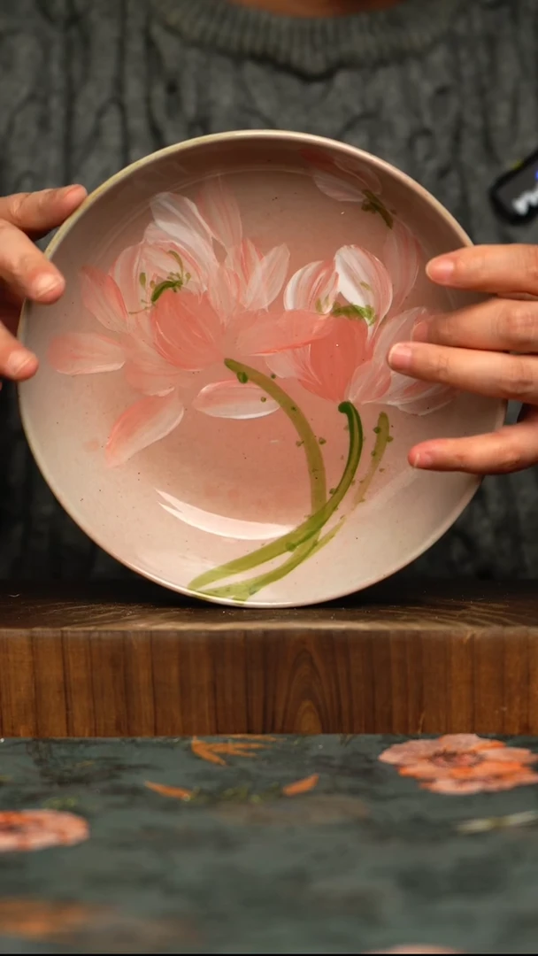 瓷片釉下彩手工手绘同款陶器