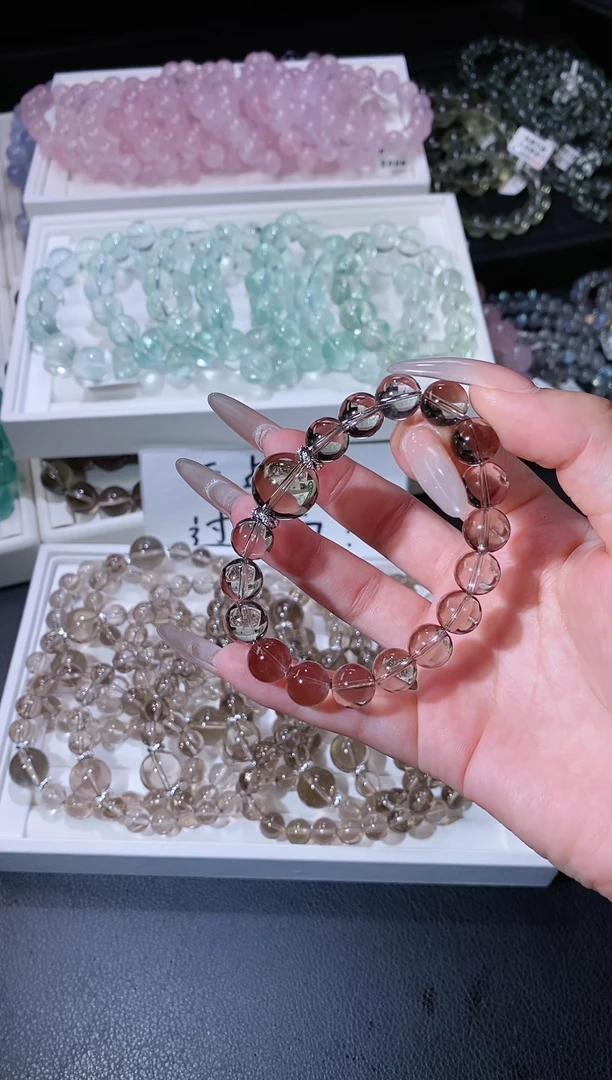水晶手链合金628.3冰美式茶晶手串 多样性发其一