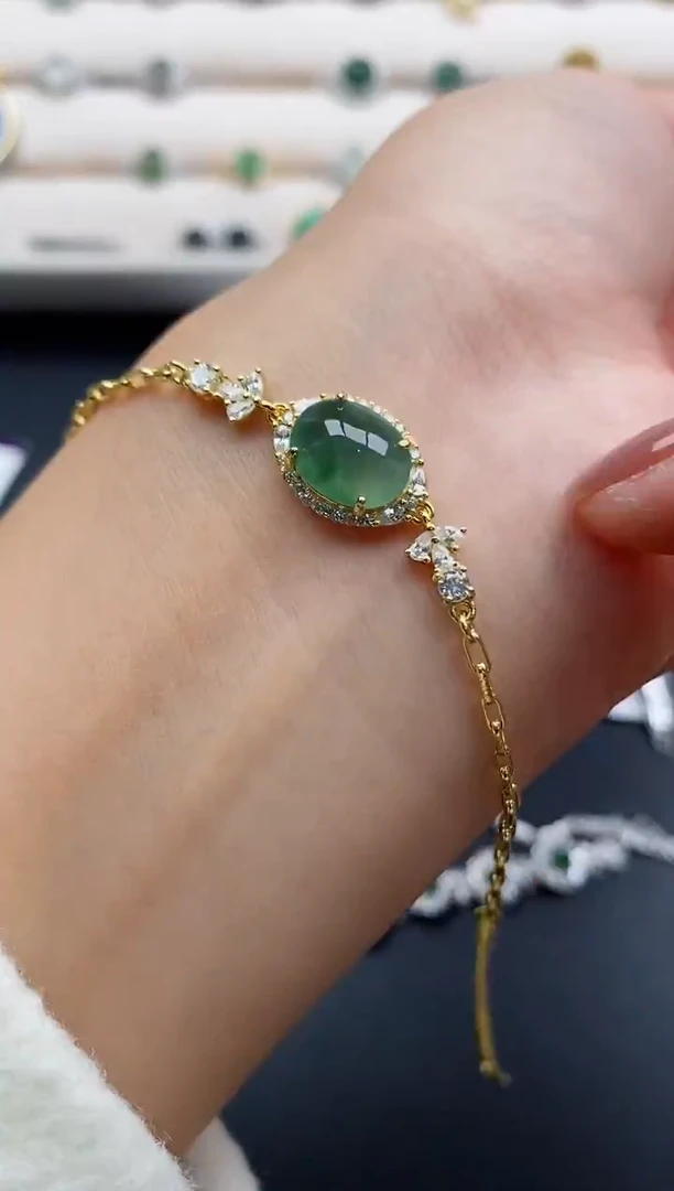 银S925镶嵌戒指翡翠555555+4