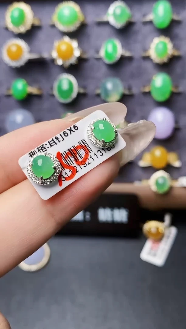 银S925镶嵌戒指翡翠1032