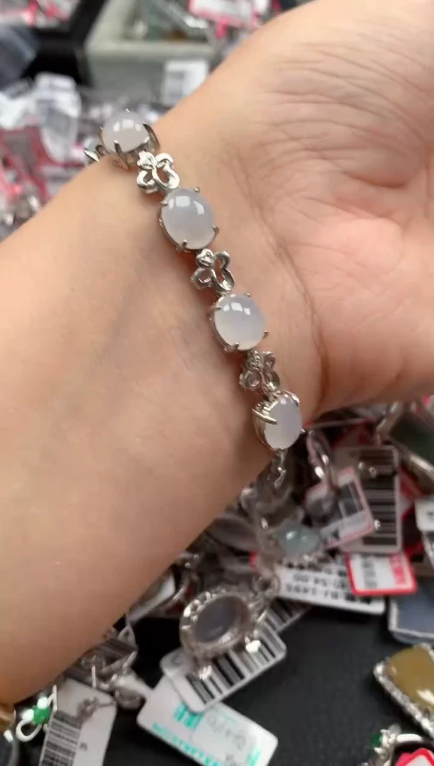 银S925镶嵌戒指翡翠天然A货缅甸翡翠