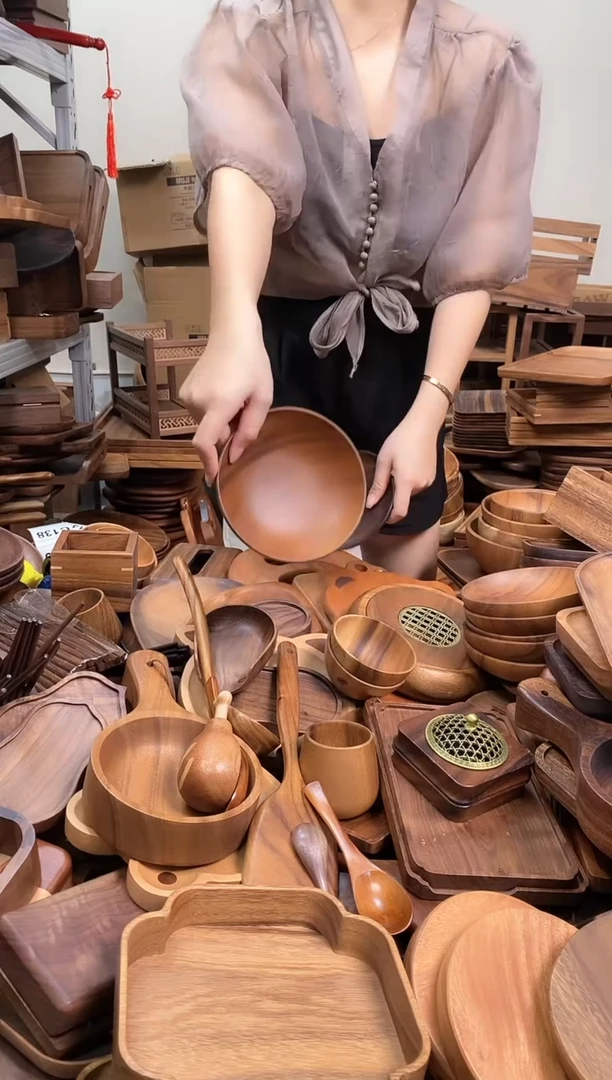 木  南美胡桃木深碟15*5cm  内销