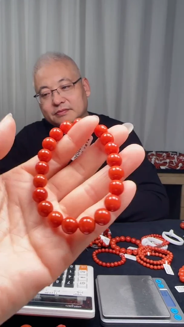 未镶嵌多样性发一件南红玛瑙【高货】锦红9mm保山圆珠单圈