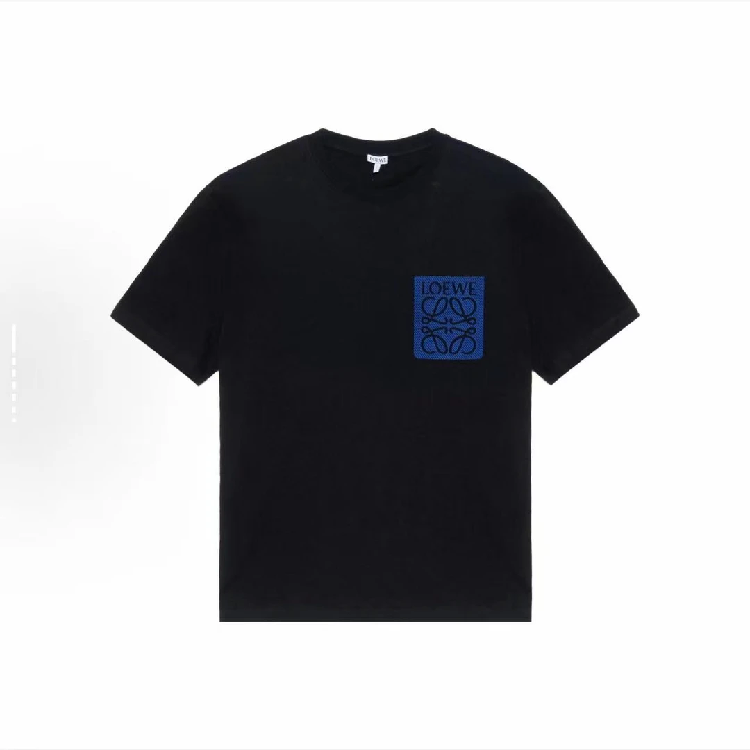 未使用 LOEWE/罗意威 蓝色口袋刺绣短袖
