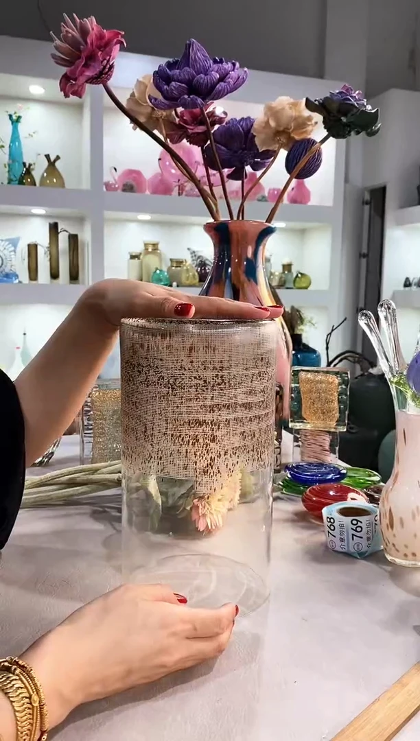 慕忆家手作琉璃花瓶瑕疵
