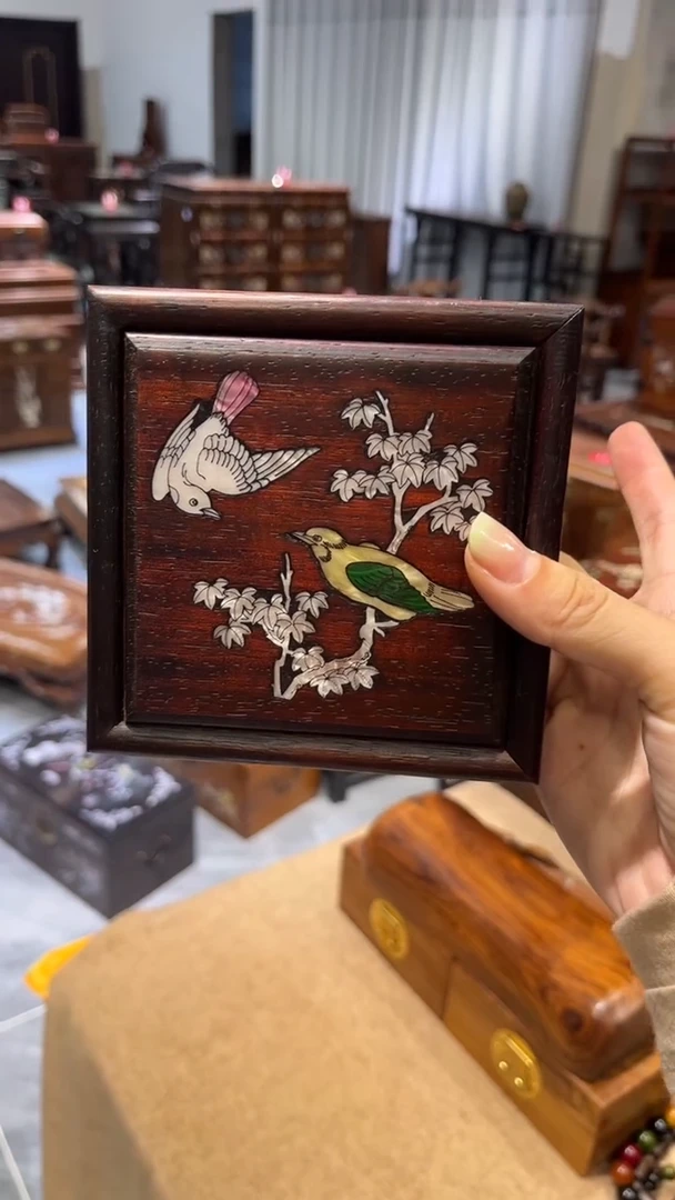 木喜鹊登梅方形抽拉盒