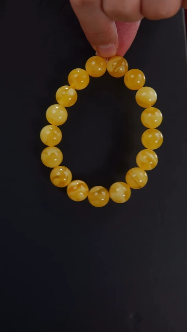 【闪购商品】蜜蜡手串未镶嵌焦皮料同料圆珠手串21.65