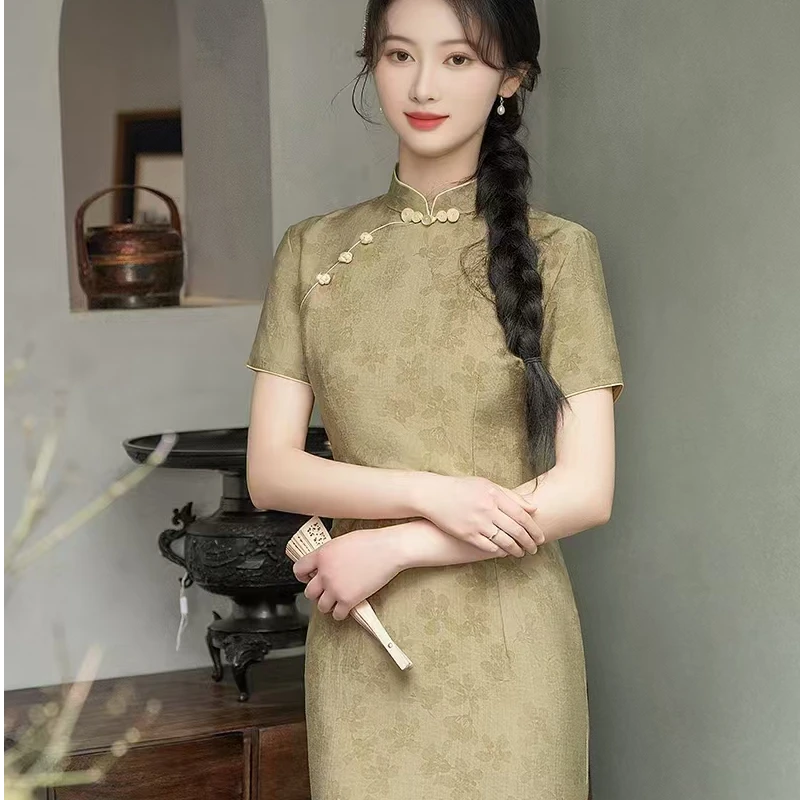 夏款-【清欢】设计师中长款气质夏季复古风日常中国风显瘦旗袍