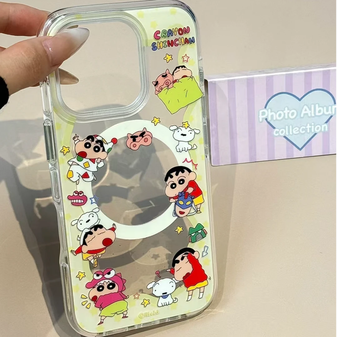 韩风可爱小新插画适用14promax苹果16手机壳iPhone15新款13卡通软