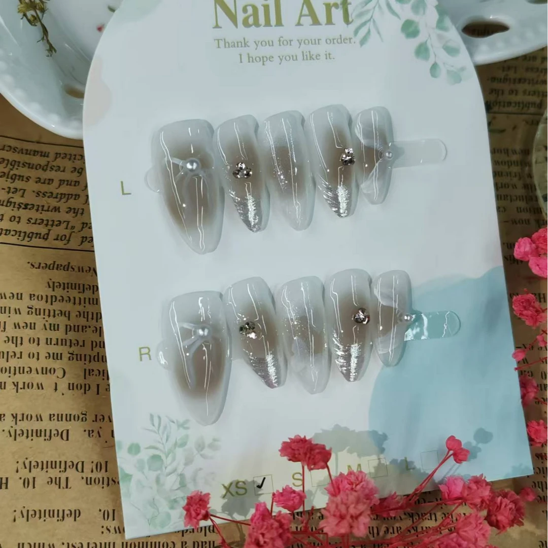 【全疆包邮035】高级纯欲纯手工穿戴甲ins风穿戴式可爱渐变冰透