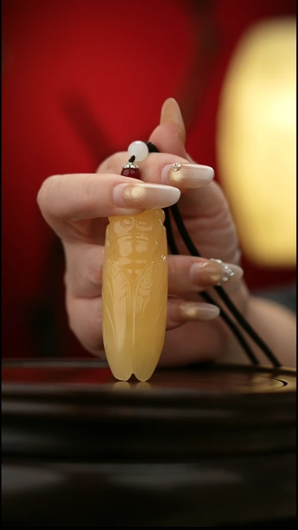 玉【金蝉，一鸣惊人】天然玉石摆件手把件
