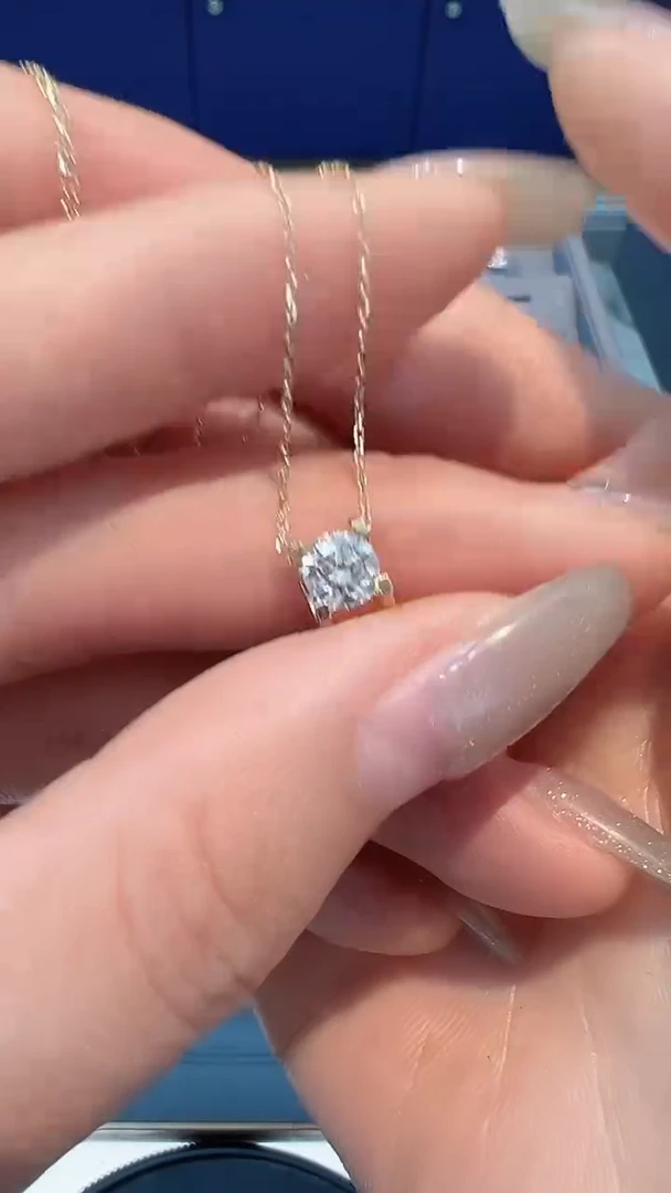 【闪购商品】钻石项链18K金镶嵌项链