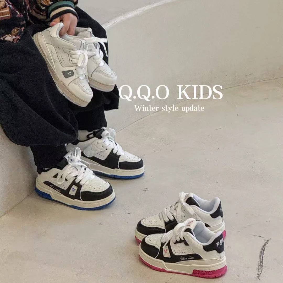 2025春儿童四季百搭滑板鞋童鞋拼接休闲鞋运动鞋宝宝小童儿童板鞋