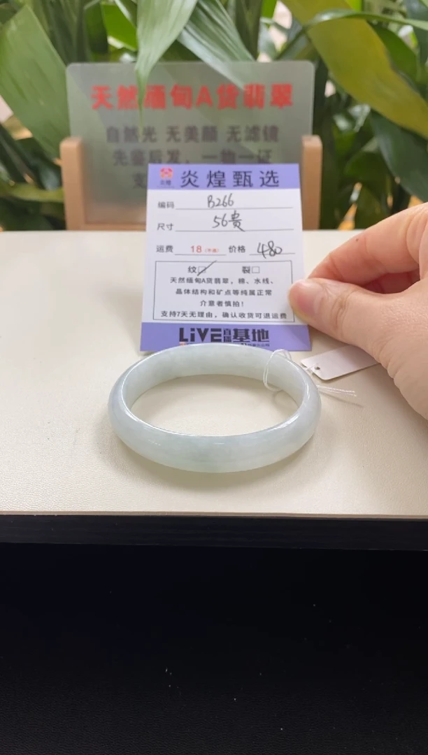 未镶嵌手镯翡翠圈口56贵妃编码b266