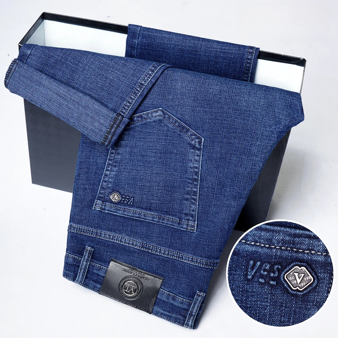 2025年秋款男士深档高腰宽松直筒商务裤牛仔裤工作裤