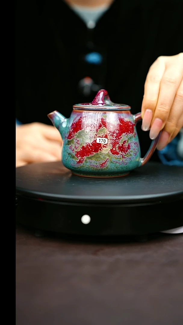 170#原矿钧瓷炉钧釉石瓢壶