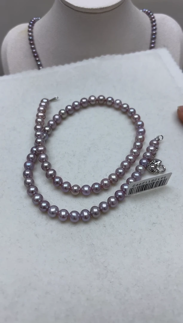 银S925镶嵌项链淡水珍珠项链