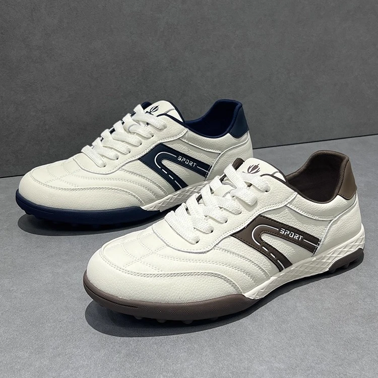 轻奢男鞋2025春秋新款皮面软底舒适德训鞋潮鞋阿甘鞋男百搭休闲鞋