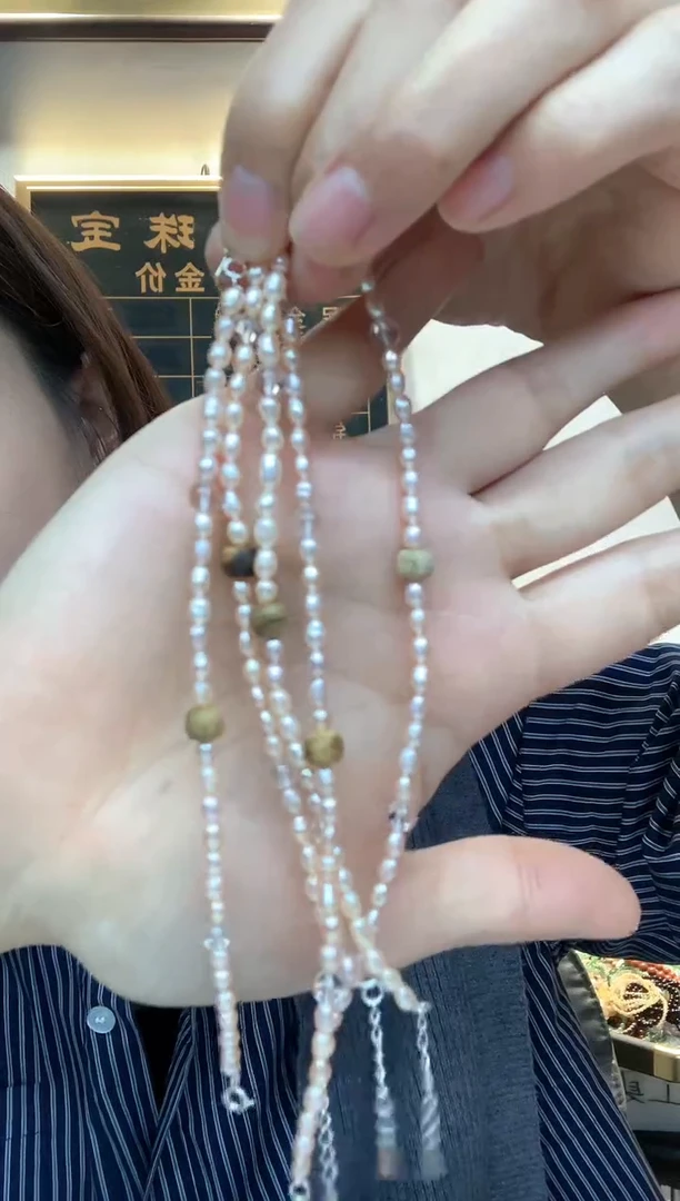 银S925镶嵌手链淡水珍珠手链3