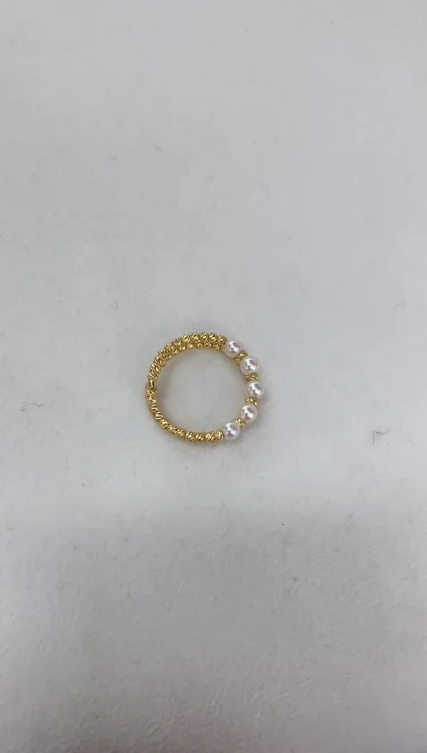【闪购商品】海水珍珠戒指18K金镶嵌k金戒指3.5-4