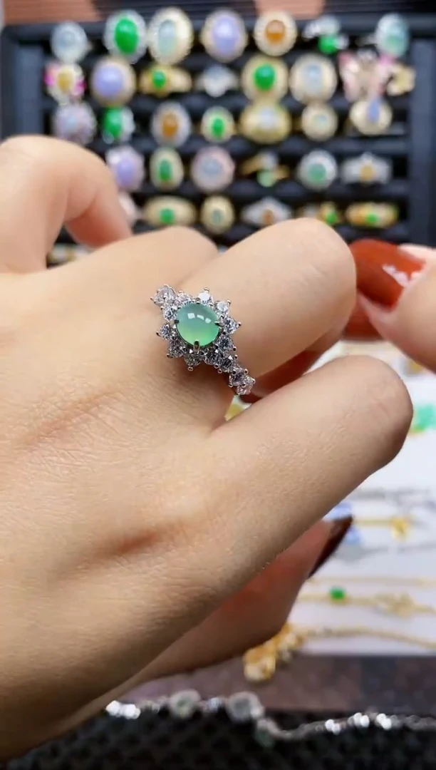 银S925镶嵌戒指翡翠139