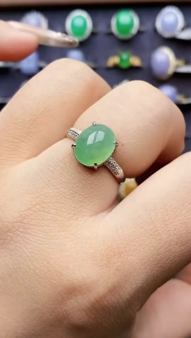 银S925镶嵌戒指翡翠1049