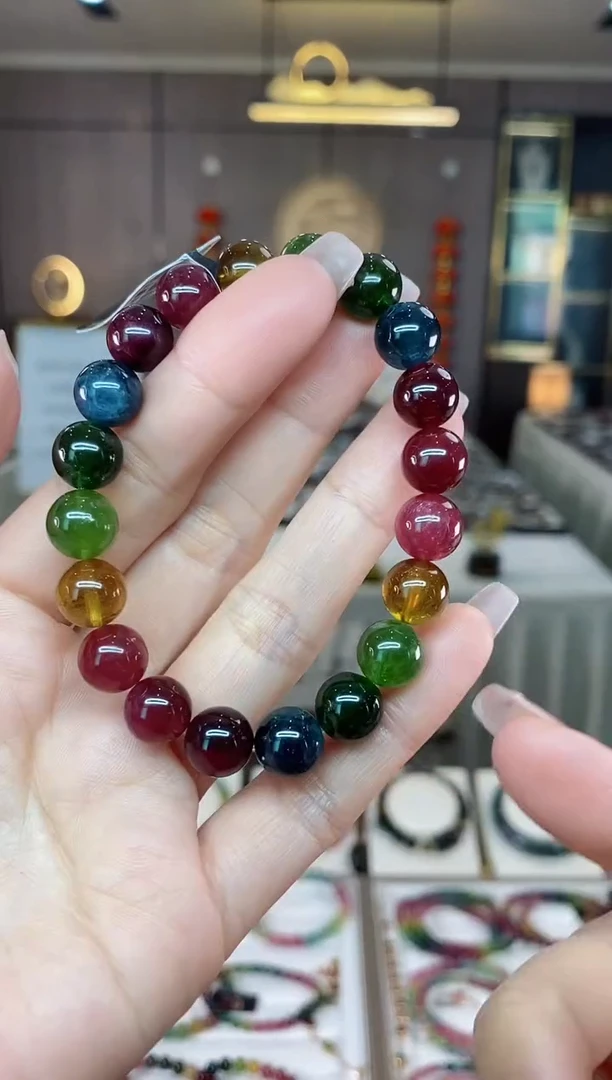 【闪购商品】碧玺单圈手串9.6mm+未镶嵌（多样性发一条）hon