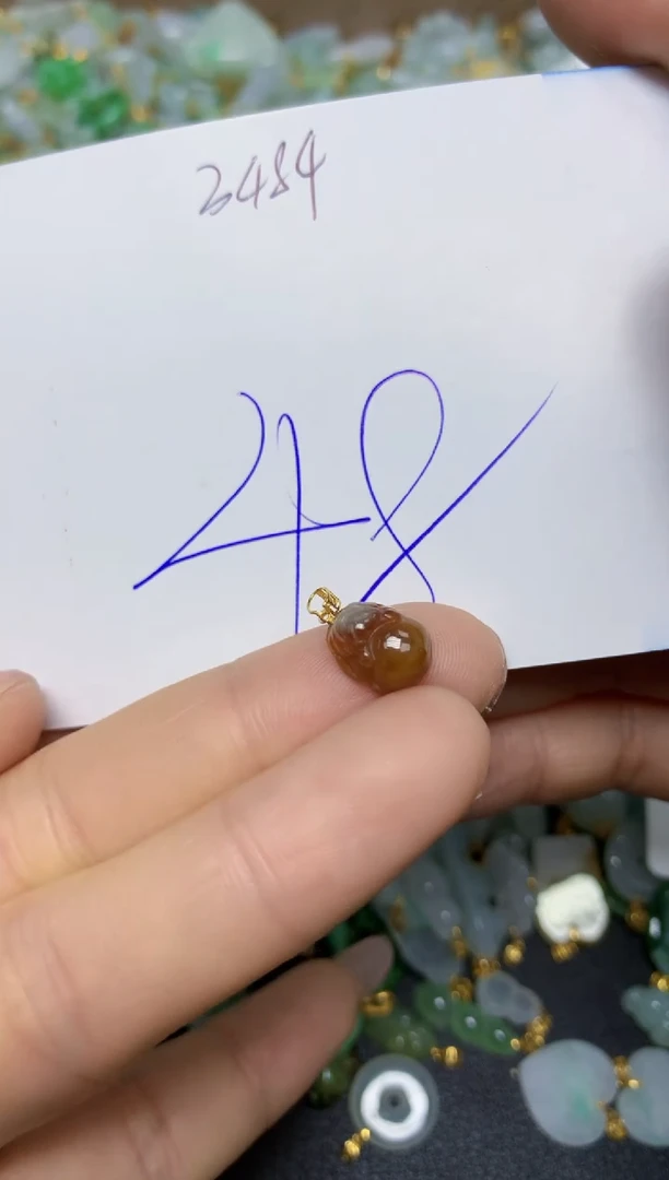 【闪购商品】翡翠挂件18K金镶嵌 天然翡翠A货